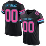 Custom Black Pink-Sky Blue Mesh Authentic Football Jersey Custom Black Pink-Sky Blue Mesh Authentic Football Jersey