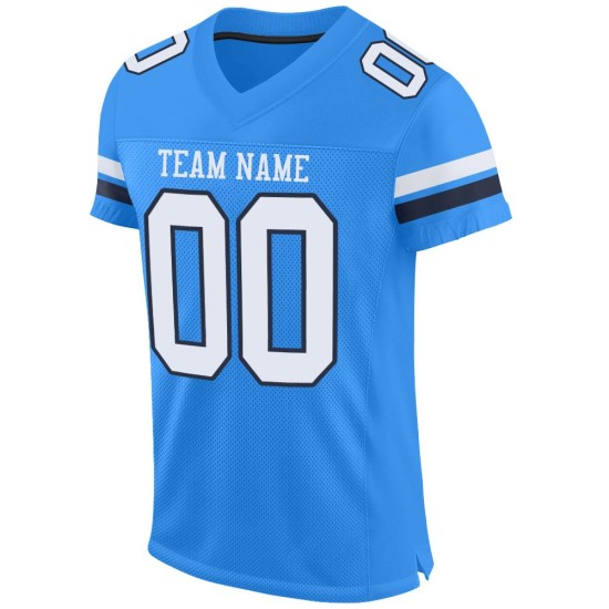 Custom Powder Blue White-Navy Mesh Authentic Football Jersey Custom Powder Blue White-Navy Mesh Authentic Football Jersey