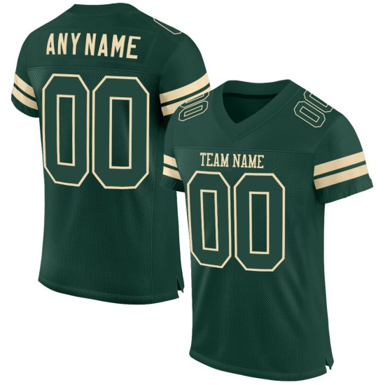 Custom Green Green-Cream Mesh Authentic Football Jersey Custom Green Green-Cream Mesh Authentic Football Jersey