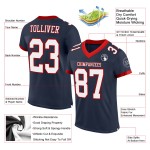 Custom Navy White-Red Mesh Authentic Football Jersey Custom Navy White-Red Mesh Authentic Football Jersey