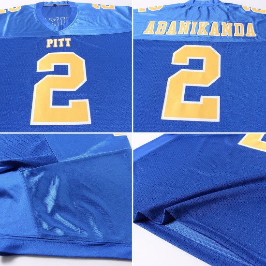 Custom Royal Gold-White Mesh Authentic Football Jersey Custom Royal Gold-White Mesh Authentic Football Jersey