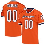 Custom Orange White-Navy Mesh Authentic Throwback Football Jersey Custom Orange White-Navy Mesh Authentic Throwback Football Jersey