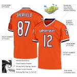 Custom Orange White-Navy Mesh Authentic Throwback Football Jersey Custom Orange White-Navy Mesh Authentic Throwback Football Jersey