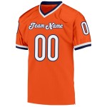 Custom Orange White-Navy Mesh Authentic Throwback Football Jersey Custom Orange White-Navy Mesh Authentic Throwback Football Jersey