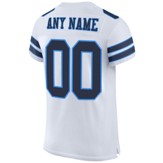 Custom White Navy-Powder Blue Mesh Authentic Football Jersey Custom White Navy-Powder Blue Mesh Authentic Football Jersey