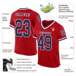 Custom Red Navy-White Mesh Authentic Throwback Football Jersey Custom Red Navy-White Mesh Authentic Throwback Football Jersey