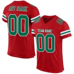 Custom Red Kelly Green-White Mesh Authentic Football Jersey Custom Red Kelly Green-White Mesh Authentic Football Jersey