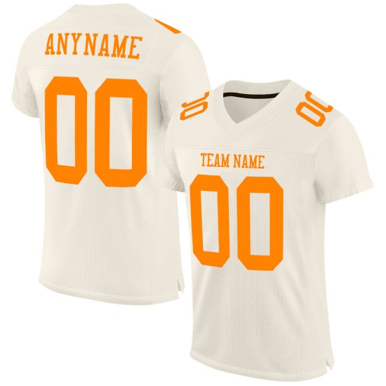 Custom Cream Bay Orange Mesh Authentic Football Jersey Custom Cream Bay Orange Mesh Authentic Football Jersey