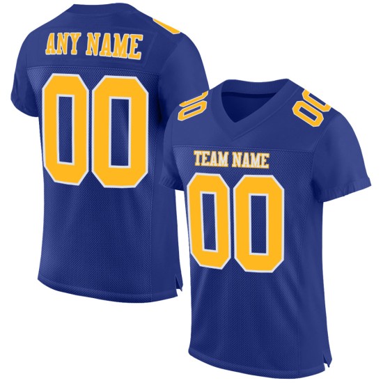 Custom Royal Gold-White Mesh Authentic Football Jersey Custom Royal Gold-White Mesh Authentic Football Jersey