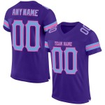 Custom Purple Light Blue-Pink Mesh Authentic Football Jersey Custom Purple Light Blue-Pink Mesh Authentic Football Jersey