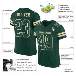 Custom Green Green-Cream Mesh Authentic Football Jersey Custom Green Green-Cream Mesh Authentic Football Jersey