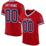 Custom Red Navy-White Mesh Authentic Throwback Football Jersey Custom Red Navy-White Mesh Authentic Throwback Football Jersey