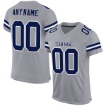 Custom Light Gray Navy-White Mesh Authentic Football Jersey Custom Light Gray Navy-White Mesh Authentic Football Jersey