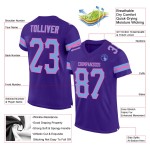 Custom Purple Light Blue-Pink Mesh Authentic Football Jersey Custom Purple Light Blue-Pink Mesh Authentic Football Jersey
