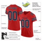 Custom Scarlet Navy-Light Gray Mesh Authentic Football Jersey Custom Scarlet Navy-Light Gray Mesh Authentic Football Jersey